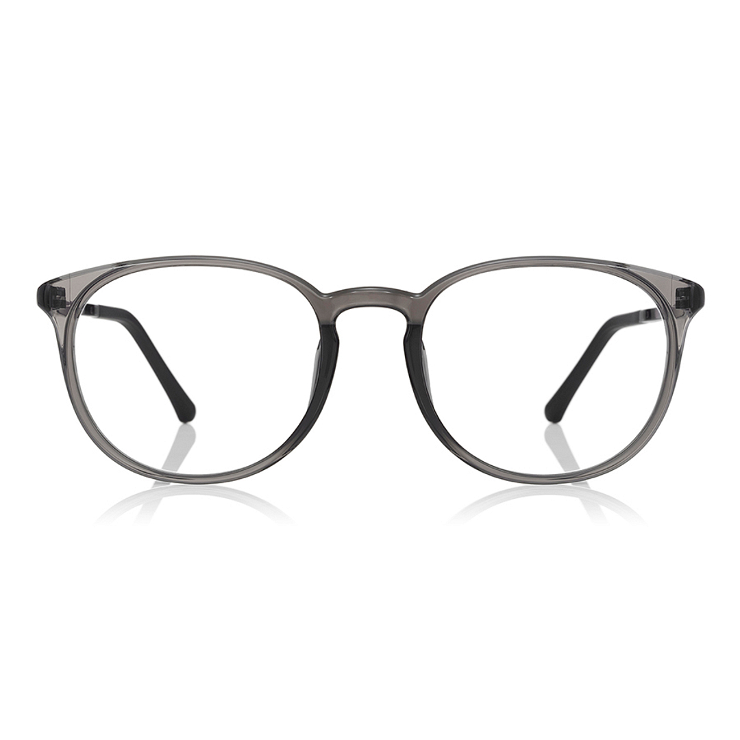OWNDAYS | ESSENTIAL Clear Gray Full Rim Boston right side